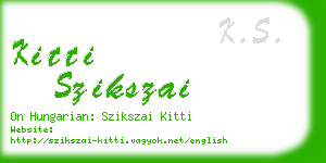 kitti szikszai business card